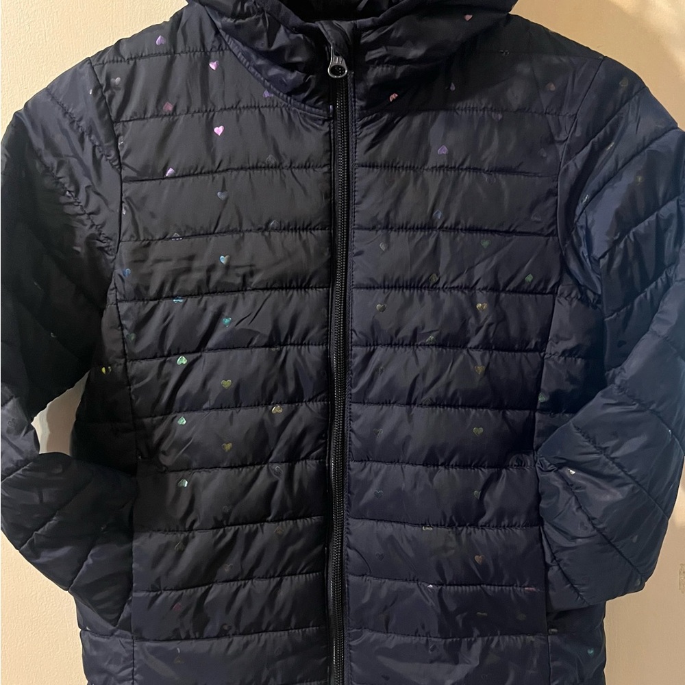 Kids GAP Navy Heart Print Jacket